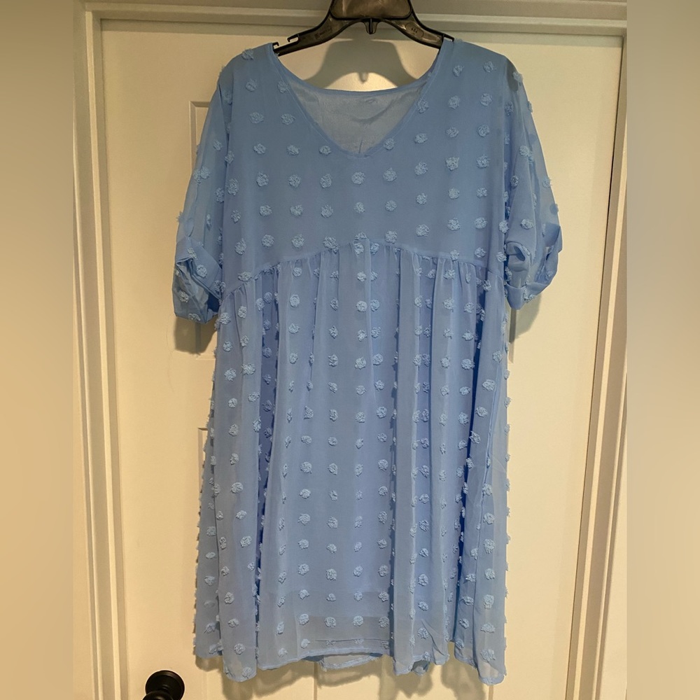 Mini light blue dress, size large.